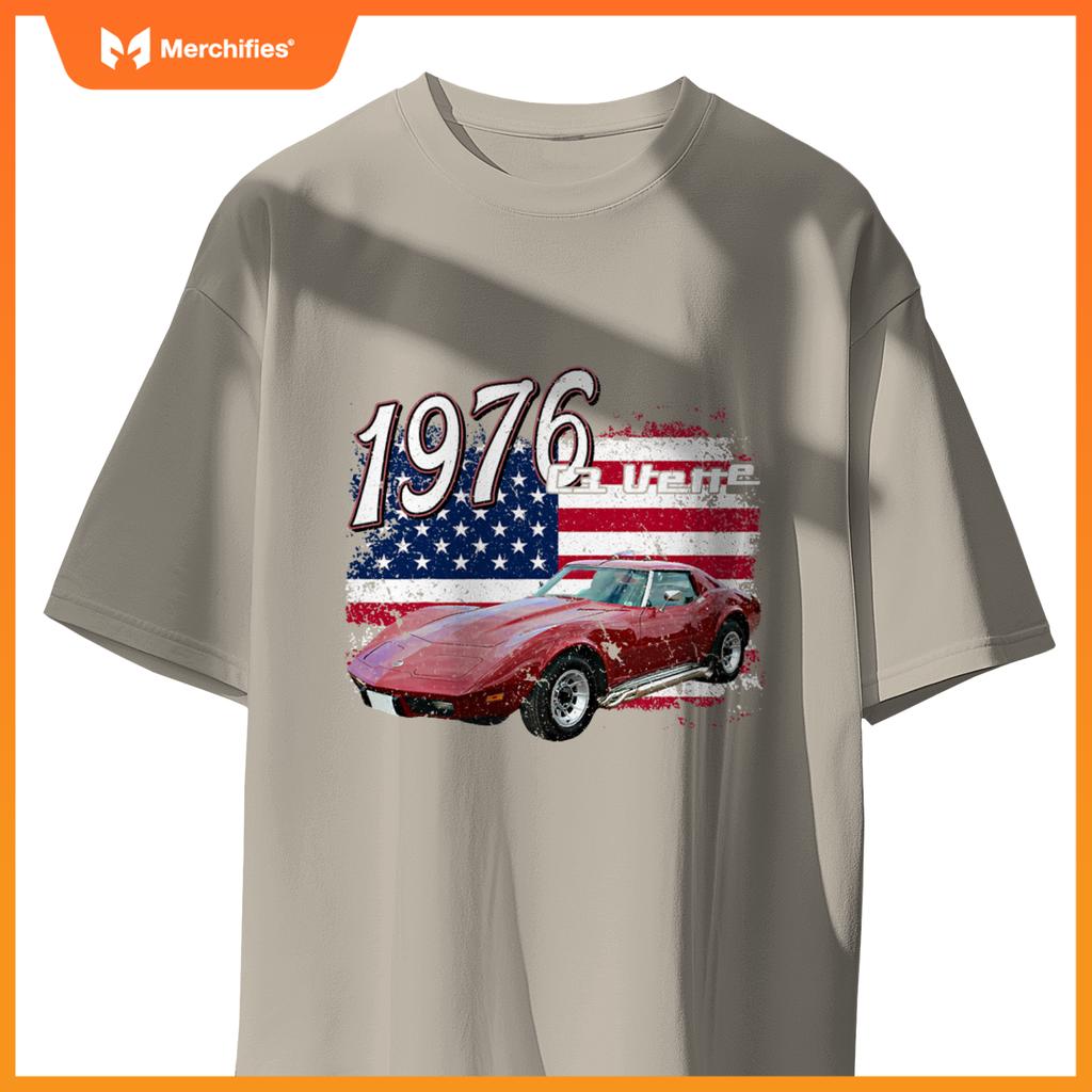 1976 76 C3 Vette Stingray Z06 Zr1 Red Supercar Sports Car T-Shirt