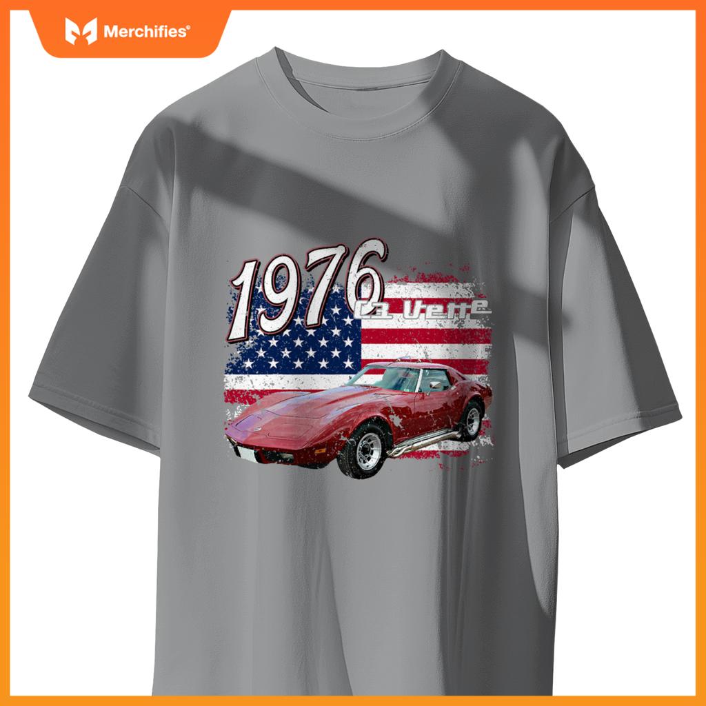 1976 76 C3 Vette Stingray Z06 Zr1 Red Supercar Sports Car T-Shirt