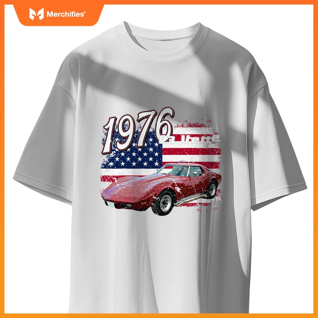 1976 76 C3 Vette Stingray Z06 Zr1 Red Supercar Sports Car T-Shirt