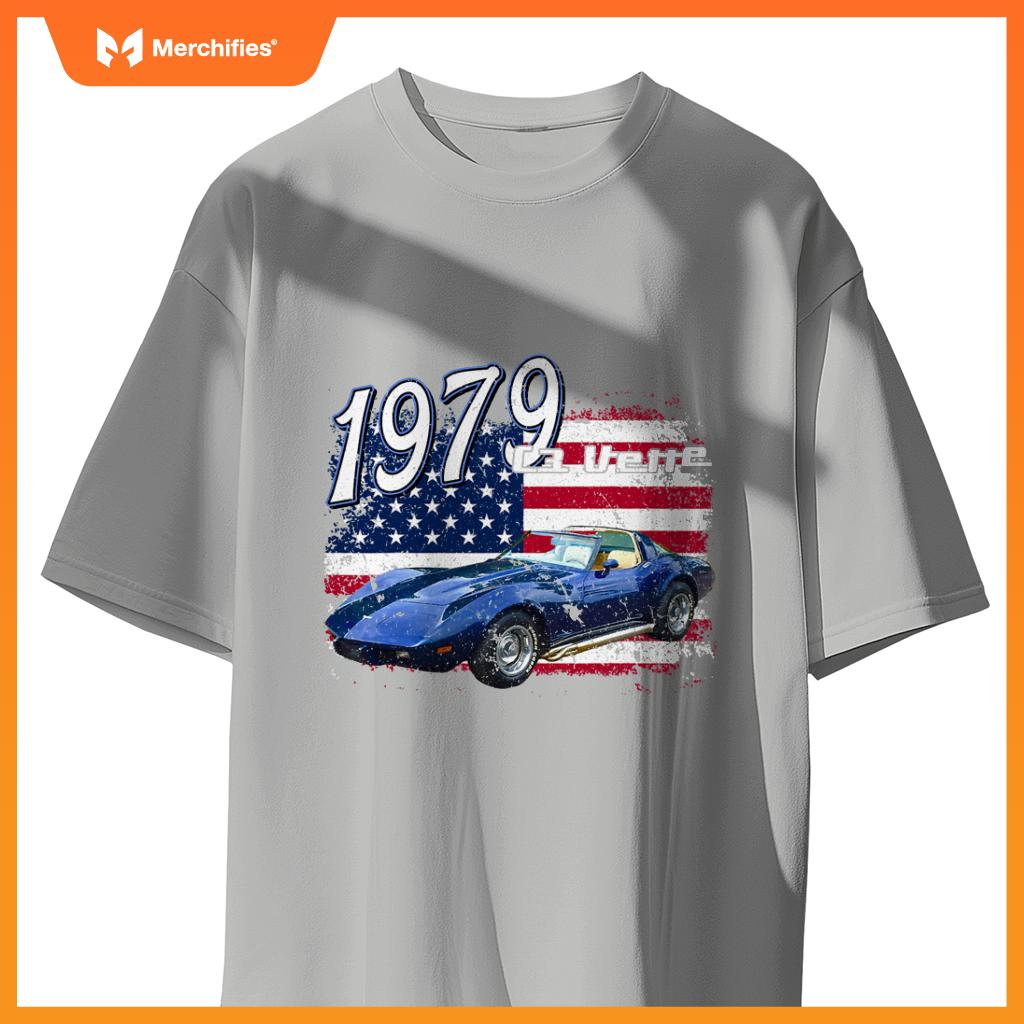 1979 79 C3 Vette Stingray Z06 Zr1 Blue Supercar Sports Car T-Shirt