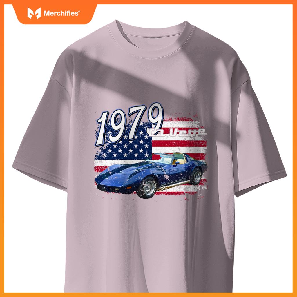 1979 79 C3 Vette Stingray Z06 Zr1 Blue Supercar Sports Car T-Shirt