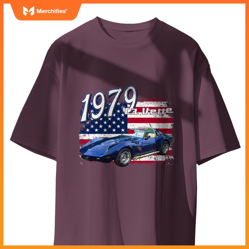1979 79 C3 Vette Stingray Z06 Zr1 Blue Supercar Sports Car T-Shirt