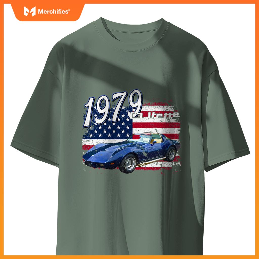 1979 79 C3 Vette Stingray Z06 Zr1 Blue Supercar Sports Car T-Shirt