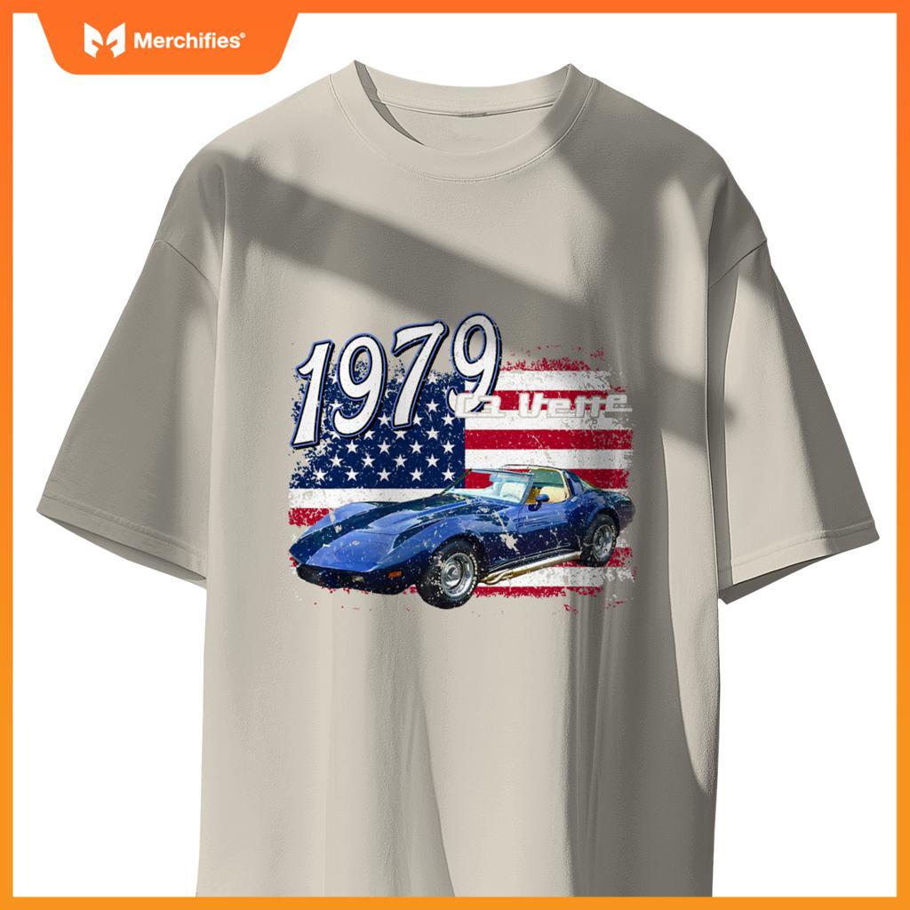 1979 79 C3 Vette Stingray Z06 Zr1 Blue Supercar Sports Car T-Shirt