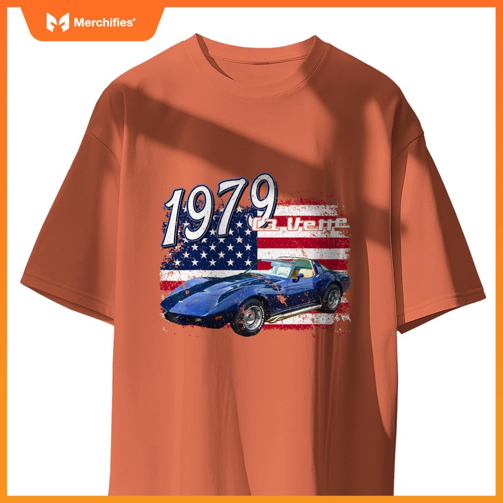 1979 79 C3 Vette Stingray Z06 Zr1 Blue Supercar Sports Car T-Shirt