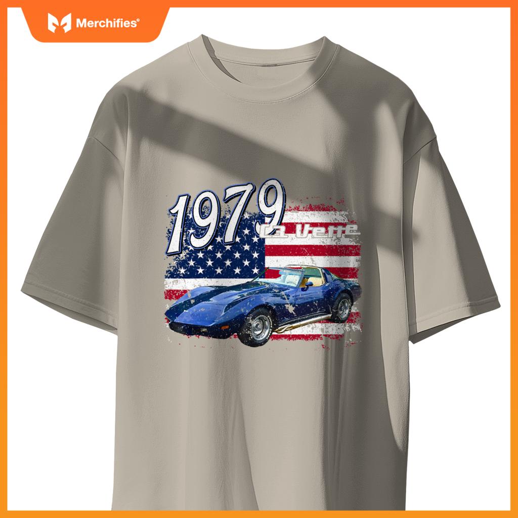 1979 79 C3 Vette Stingray Z06 Zr1 Blue Supercar Sports Car T-Shirt