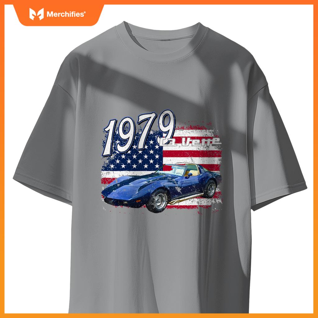 1979 79 C3 Vette Stingray Z06 Zr1 Blue Supercar Sports Car T-Shirt