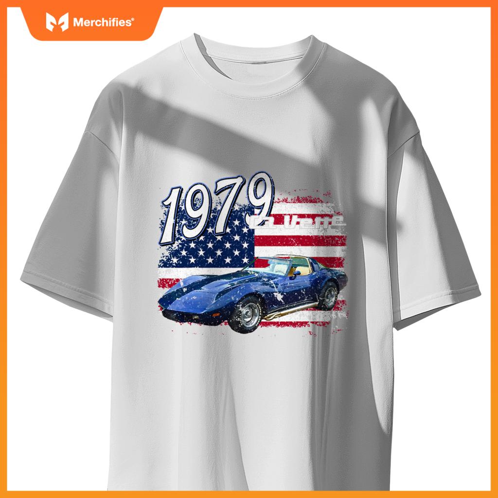 1979 79 C3 Vette Stingray Z06 Zr1 Blue Supercar Sports Car T-Shirt