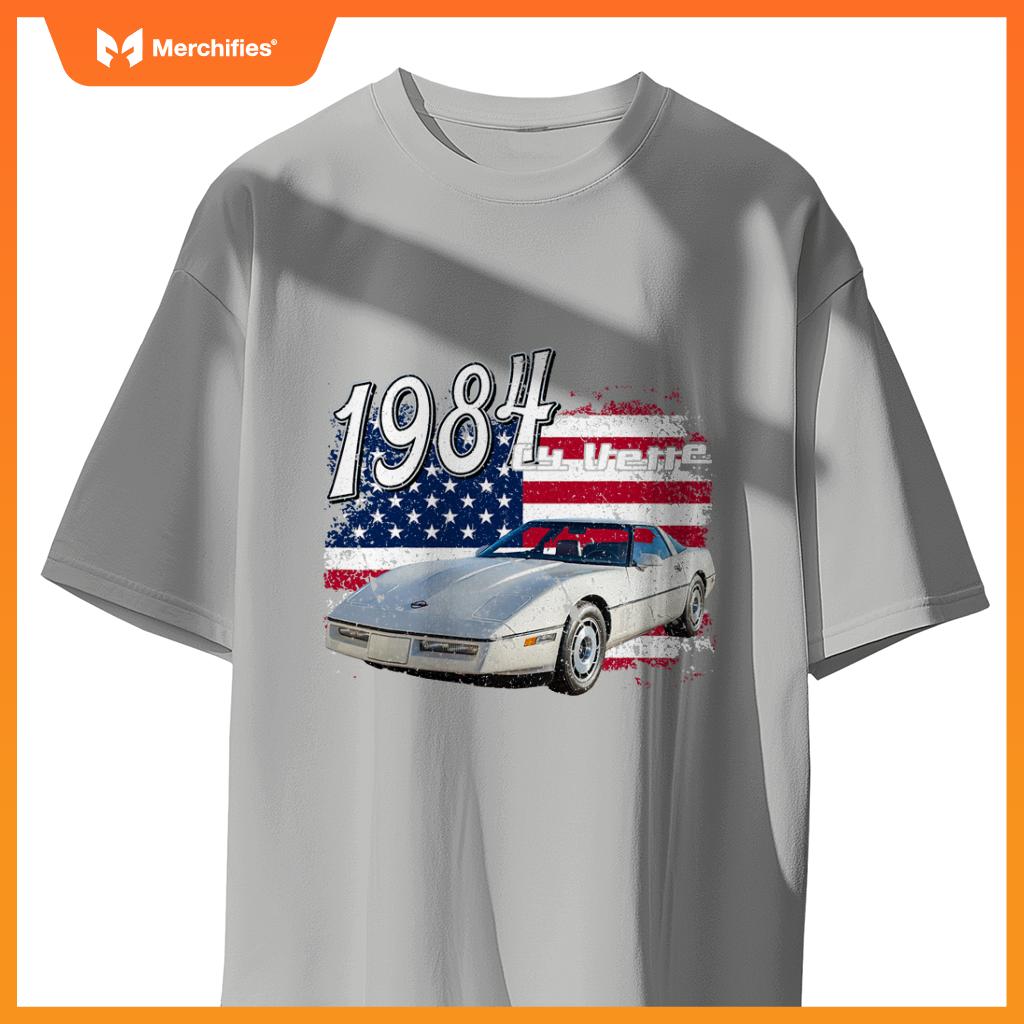 1984 84 C4 Vette Stingray Zr1 White Supercar Sports Car T-Shirt