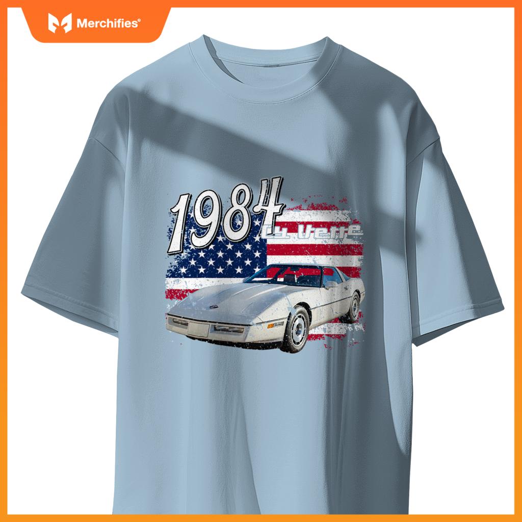 1984 84 C4 Vette Stingray Zr1 White Supercar Sports Car T-Shirt