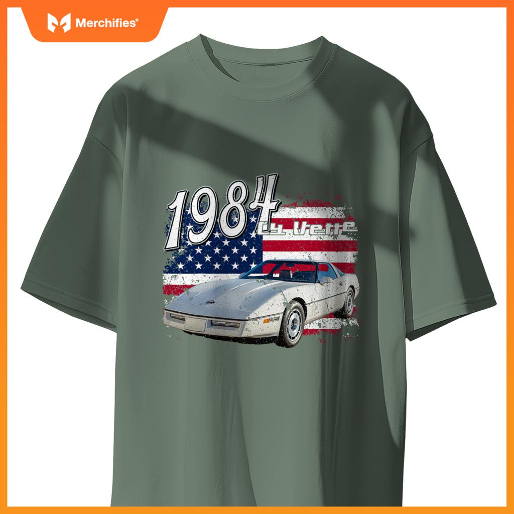 1984 84 C4 Vette Stingray Zr1 White Supercar Sports Car T-Shirt