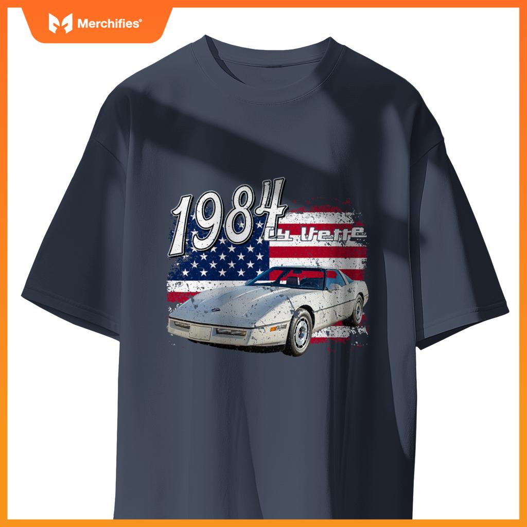 1984 84 C4 Vette Stingray Zr1 White Supercar Sports Car T-Shirt