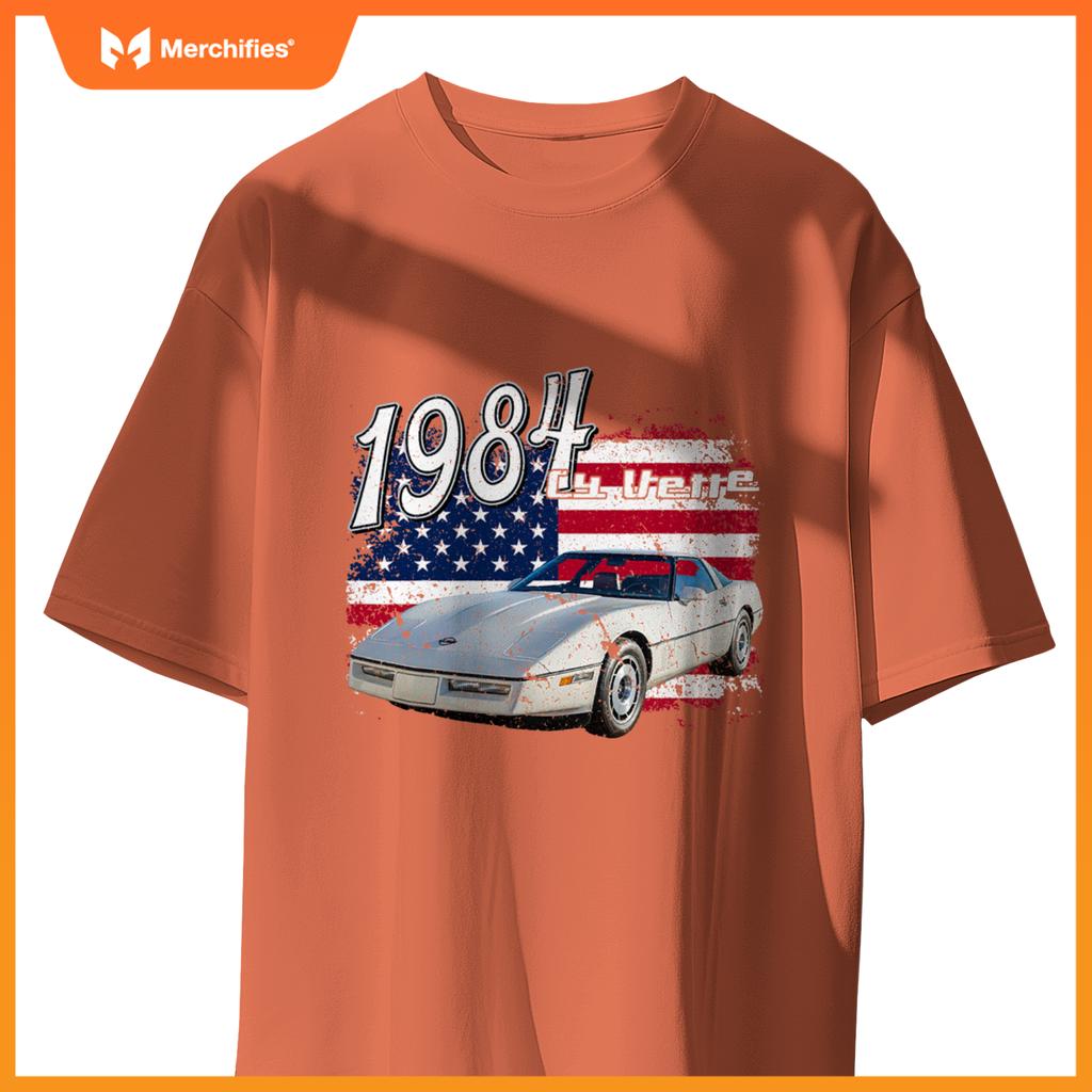 1984 84 C4 Vette Stingray Zr1 White Supercar Sports Car T-Shirt