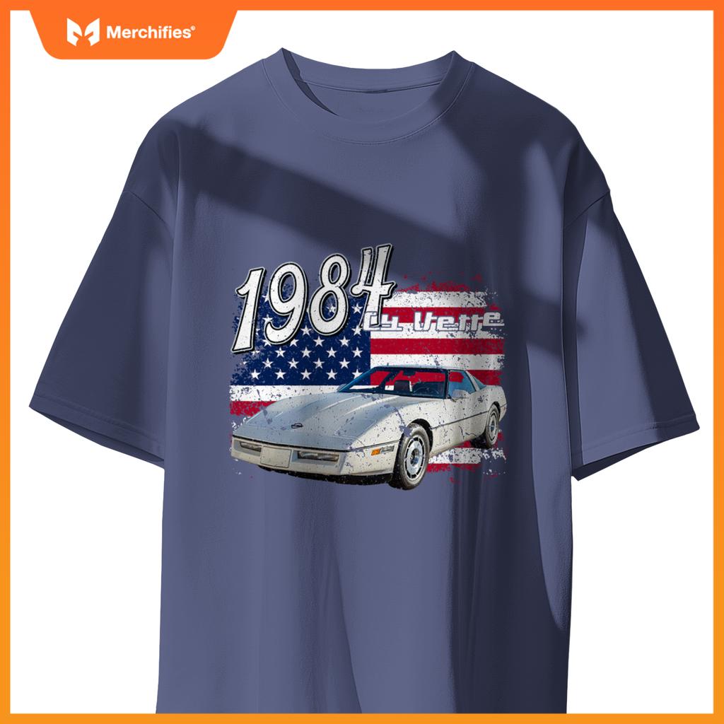 1984 84 C4 Vette Stingray Zr1 White Supercar Sports Car T-Shirt