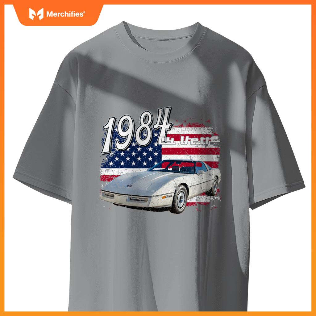 1984 84 C4 Vette Stingray Zr1 White Supercar Sports Car T-Shirt
