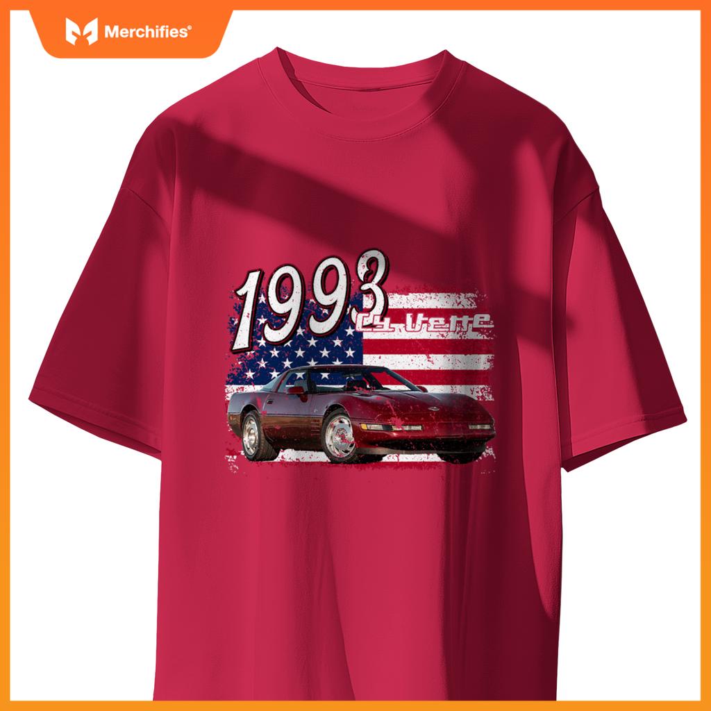 1993 93 C4 Vette Stingray Zr1 Red Supercar Sports Car T-Shirt