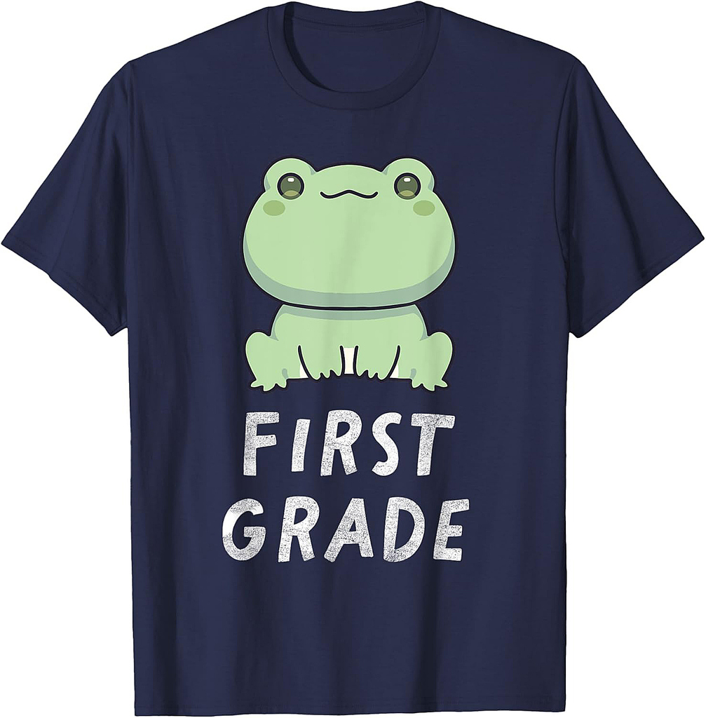 1st Grade Frog Back To School Student Teacher T-Shirt