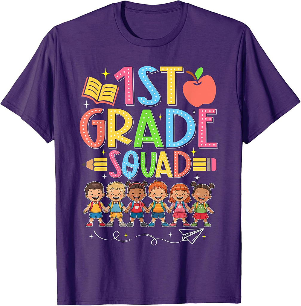 1st Grade Squad Shirt Back to School Teacher Kids Matching T-Shirt