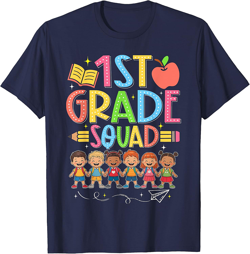 1st Grade Squad Shirt Back to School Teacher Kids Matching T-Shirt