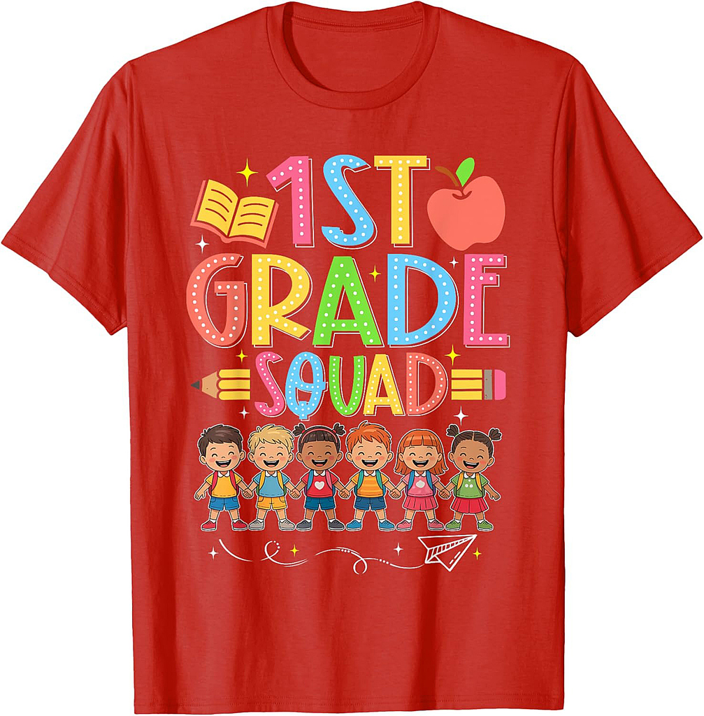1st Grade Squad Shirt Back to School Teacher Kids Matching T-Shirt