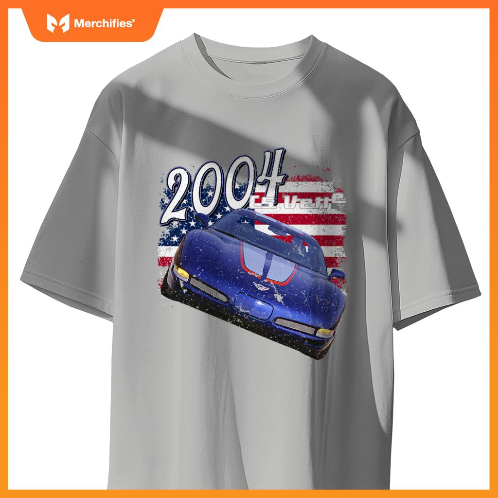 2004 04 C5 Z06 Vette Stingray Blue Red Supercar Sports Car T-Shirt