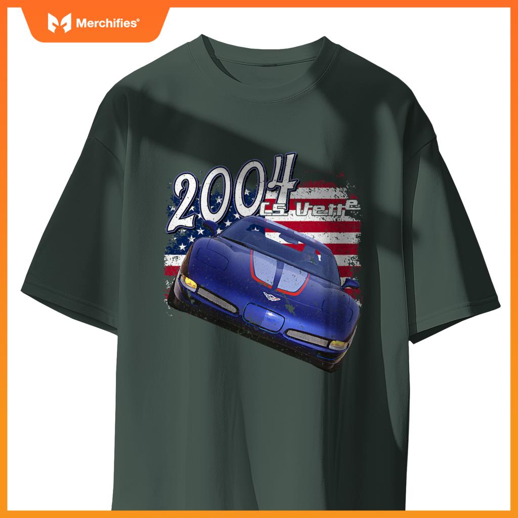 2004 04 C5 Z06 Vette Stingray Blue Red Supercar Sports Car T-Shirt