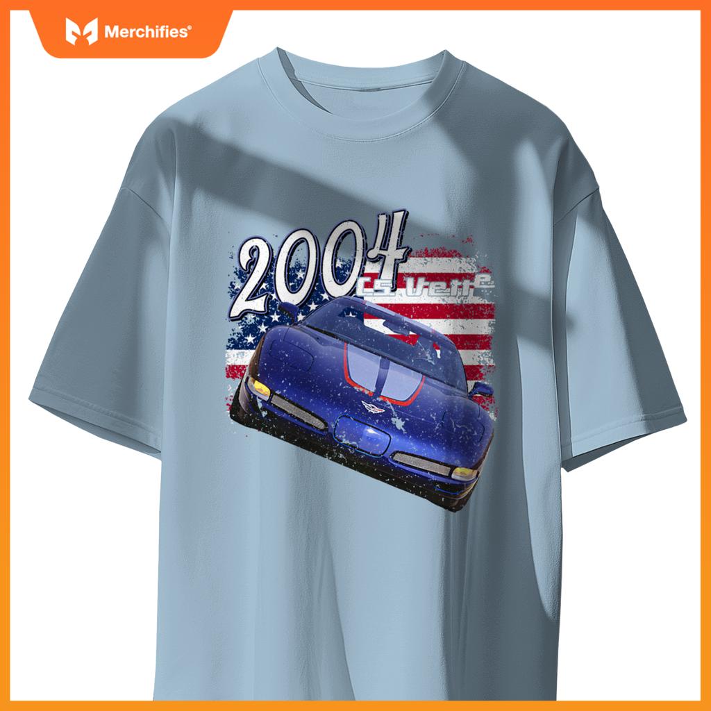2004 04 C5 Z06 Vette Stingray Blue Red Supercar Sports Car T-Shirt
