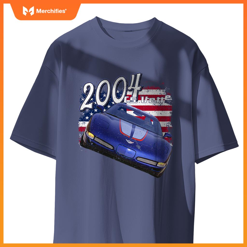 2004 04 C5 Z06 Vette Stingray Blue Red Supercar Sports Car T-Shirt