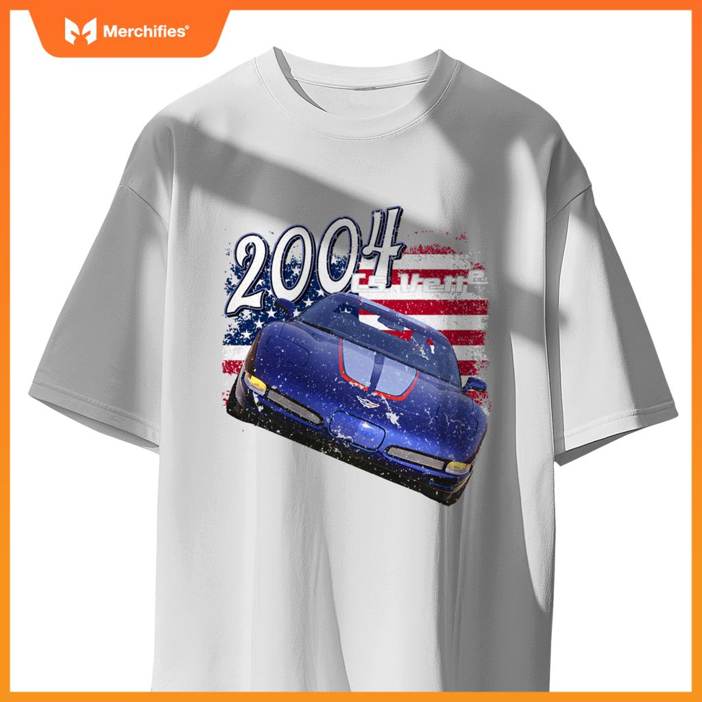 2004 04 C5 Z06 Vette Stingray Blue Red Supercar Sports Car T-Shirt