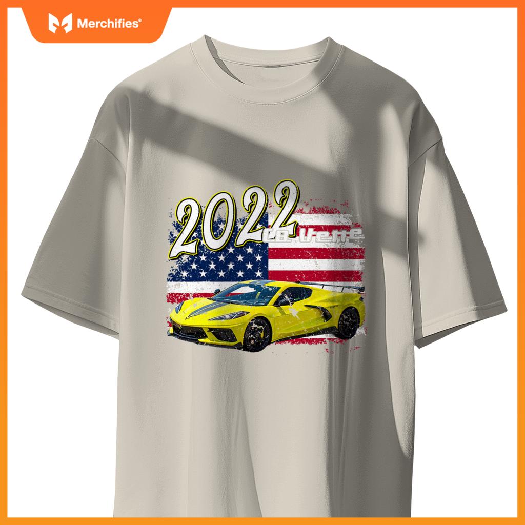 2022 22 C8 Z06 Zr1 Vette Stingray Yellow Supercar Sports Car T-Shirt