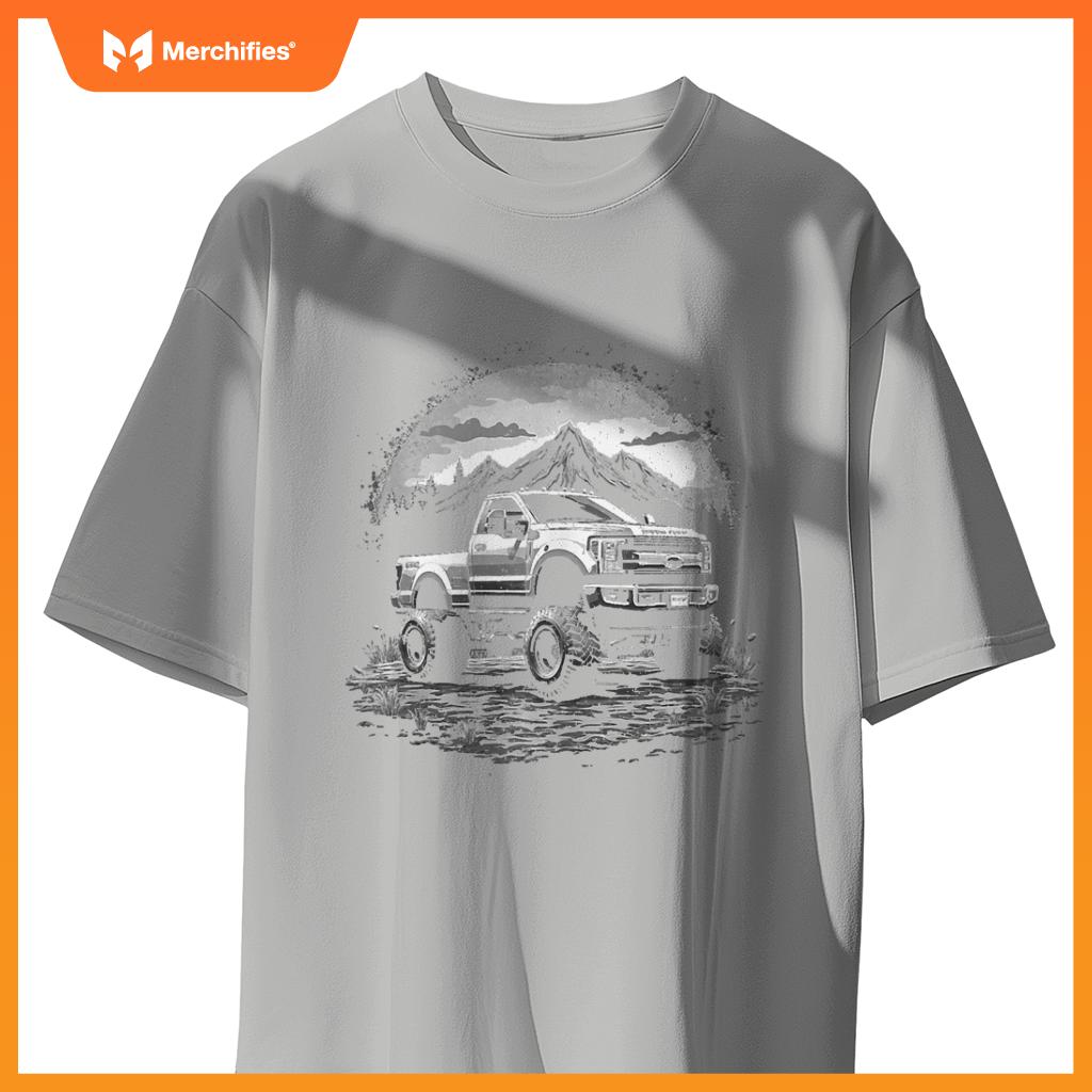 2022 Crew Cab Powerstroke Single Cab Truck Mountain Scene T-Shirt