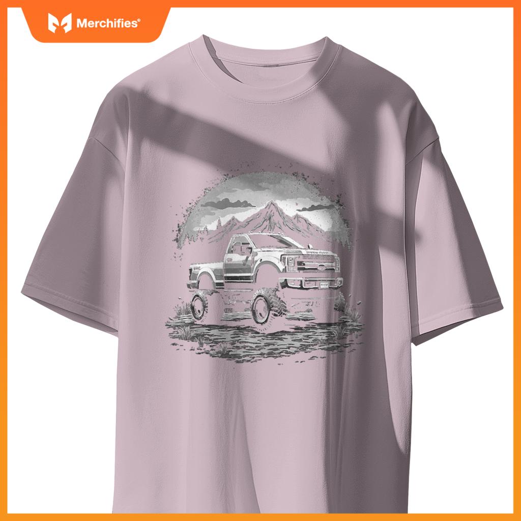 2022 Crew Cab Powerstroke Single Cab Truck Mountain Scene T-Shirt