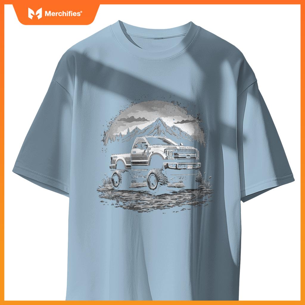 2022 Crew Cab Powerstroke Single Cab Truck Mountain Scene T-Shirt