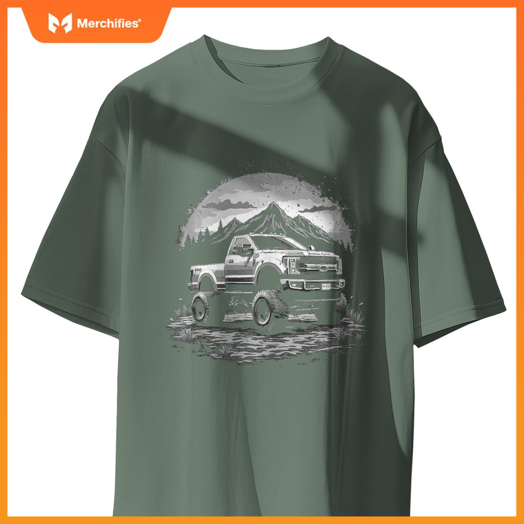 2022 Crew Cab Powerstroke Single Cab Truck Mountain Scene T-Shirt