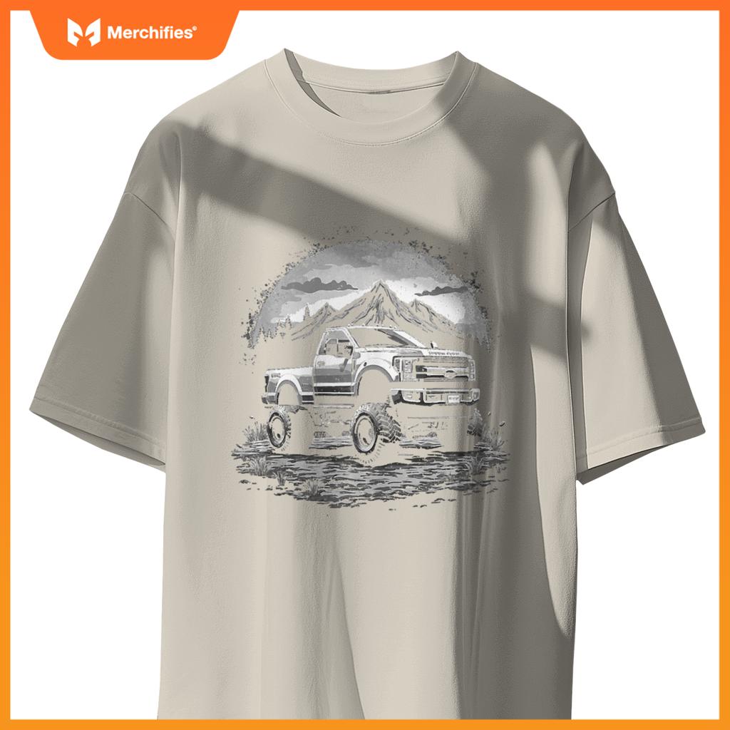 2022 Crew Cab Powerstroke Single Cab Truck Mountain Scene T-Shirt