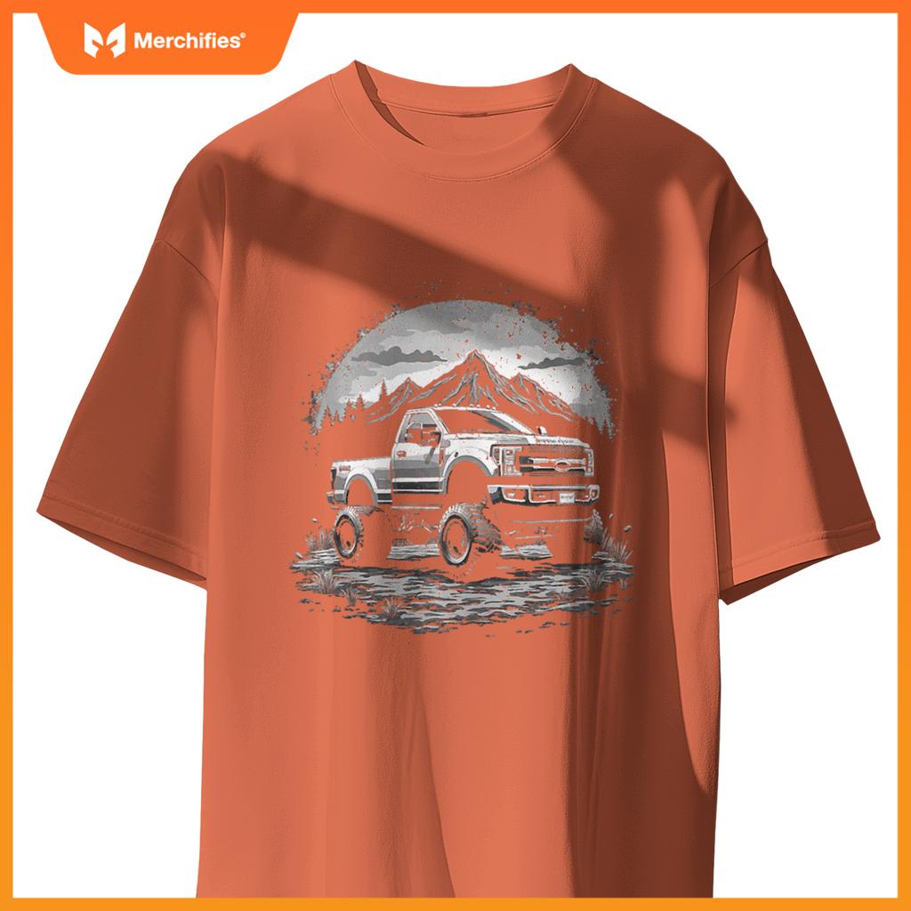 2022 Crew Cab Powerstroke Single Cab Truck Mountain Scene T-Shirt