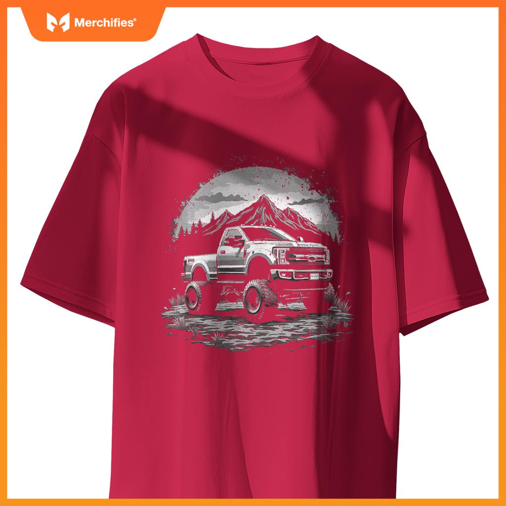 2022 Crew Cab Powerstroke Single Cab Truck Mountain Scene T-Shirt