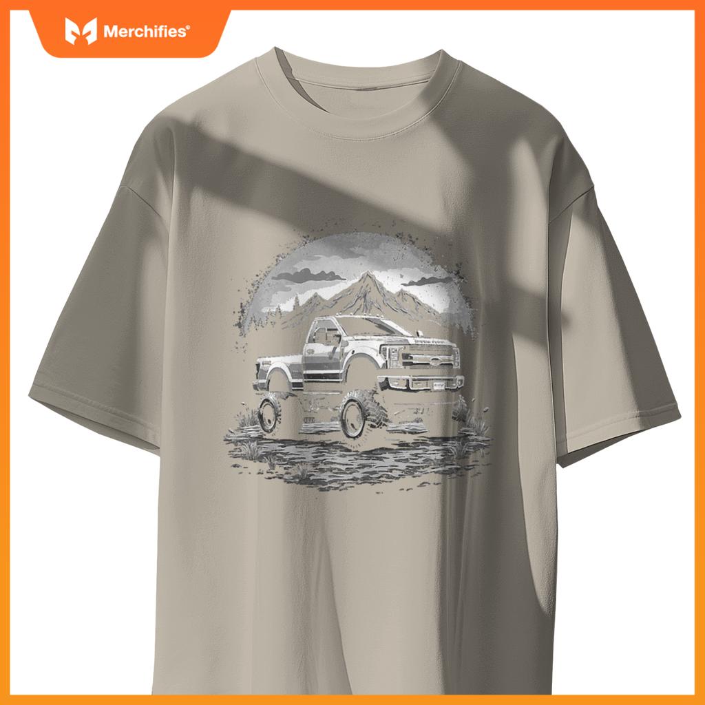 2022 Crew Cab Powerstroke Single Cab Truck Mountain Scene T-Shirt