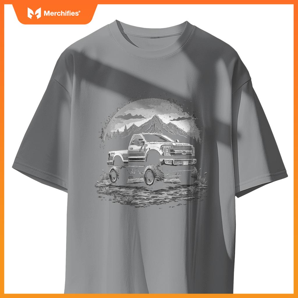 2022 Crew Cab Powerstroke Single Cab Truck Mountain Scene T-Shirt