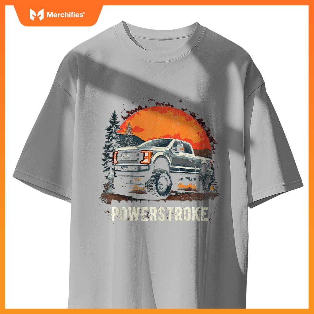2022 Crew Cab Powerstroke Sunset Mountain Scene Truck 350 T-Shirt