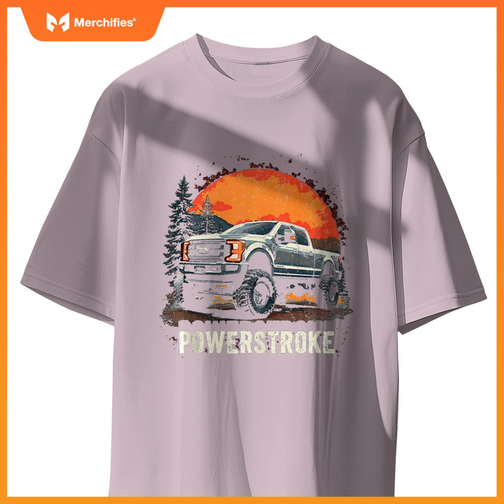 2022 Crew Cab Powerstroke Sunset Mountain Scene Truck 350 T-Shirt