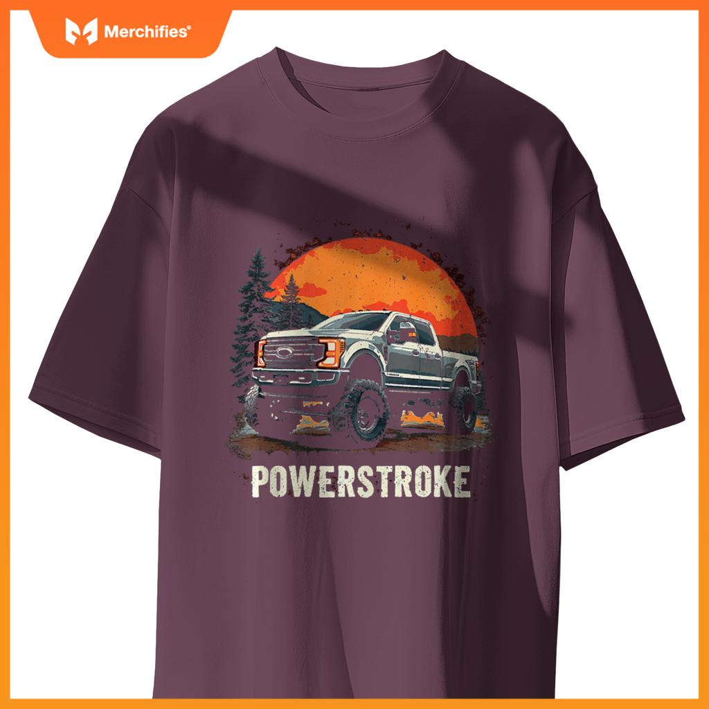 2022 Crew Cab Powerstroke Sunset Mountain Scene Truck 350 T-Shirt
