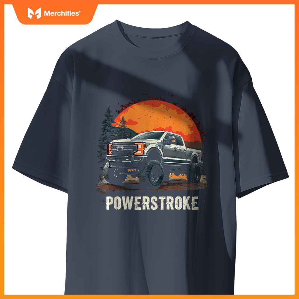 2022 Crew Cab Powerstroke Sunset Mountain Scene Truck 350 T-Shirt