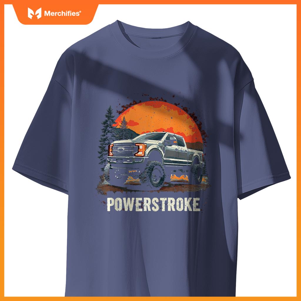 2022 Crew Cab Powerstroke Sunset Mountain Scene Truck 350 T-Shirt