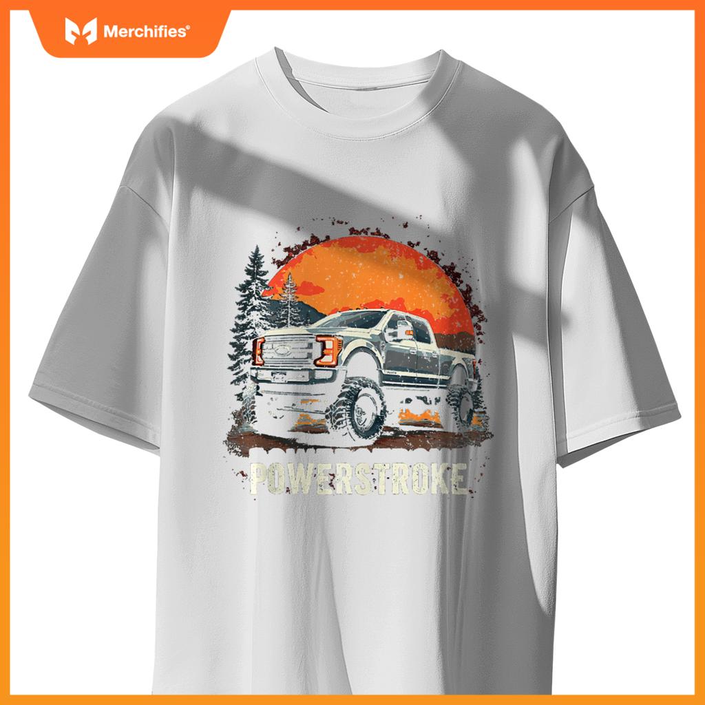 2022 Crew Cab Powerstroke Sunset Mountain Scene Truck 350 T-Shirt