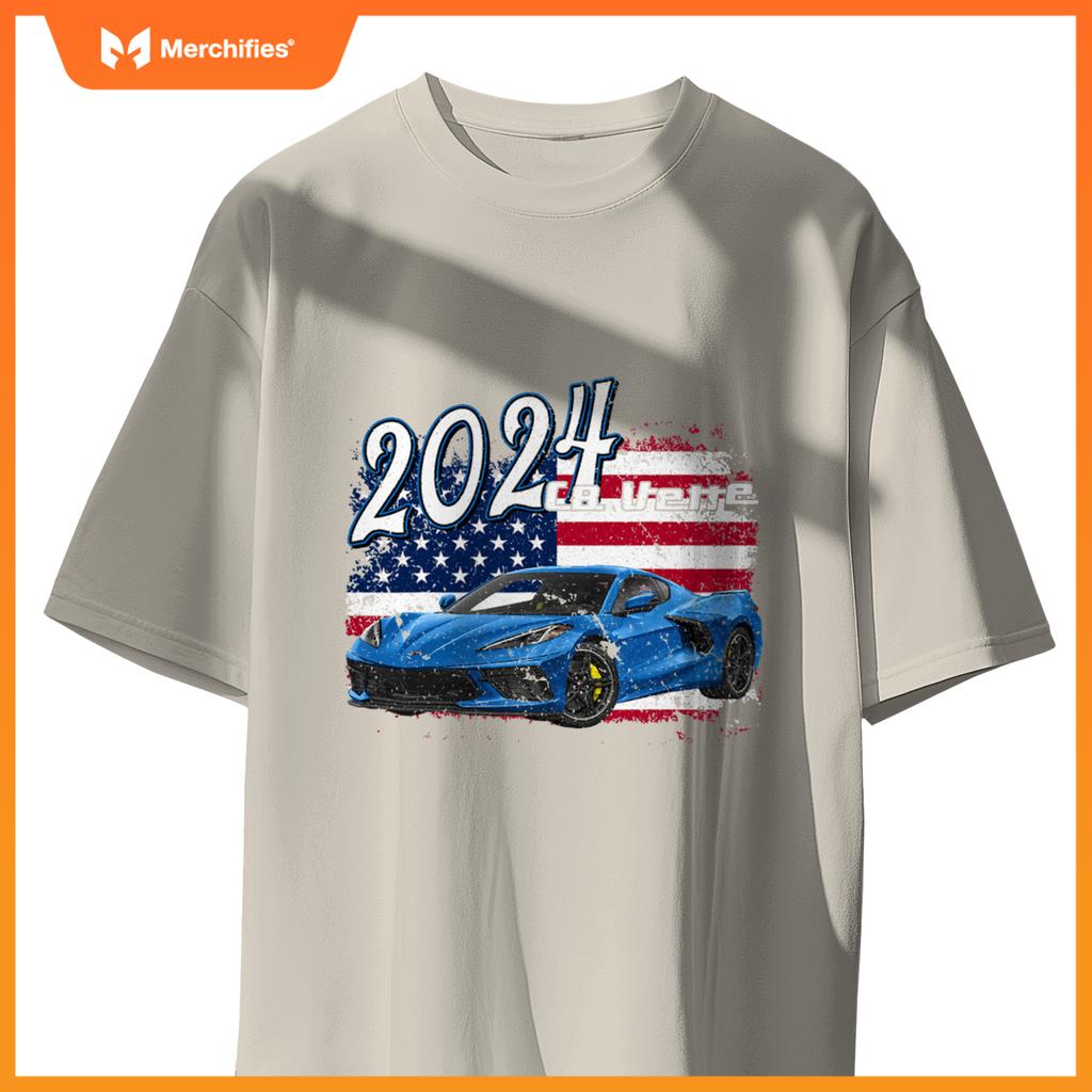 2024 24 C8 Z06 Zr1 Vette Stingray Blue Supercar Sports Car T-Shirt