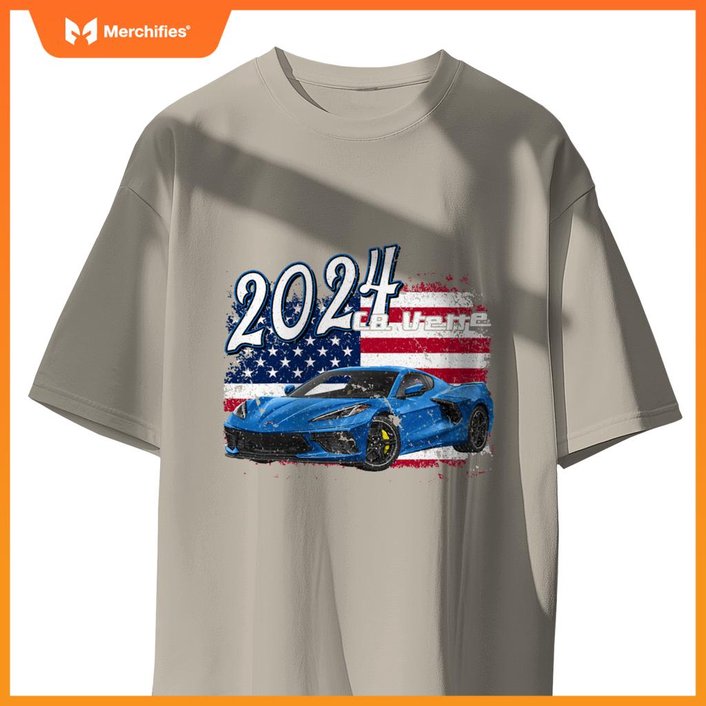 2024 24 C8 Z06 Zr1 Vette Stingray Blue Supercar Sports Car T-Shirt