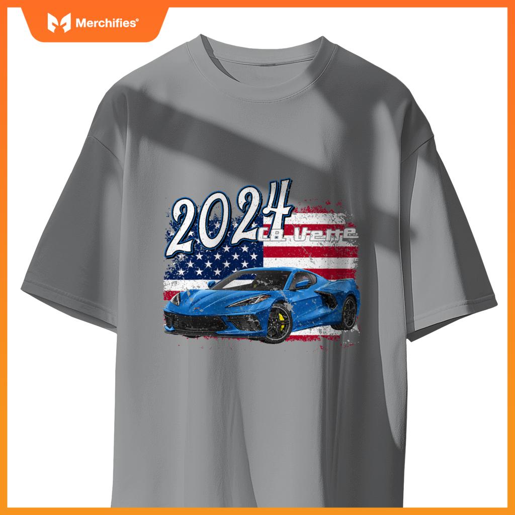 2024 24 C8 Z06 Zr1 Vette Stingray Blue Supercar Sports Car T-Shirt