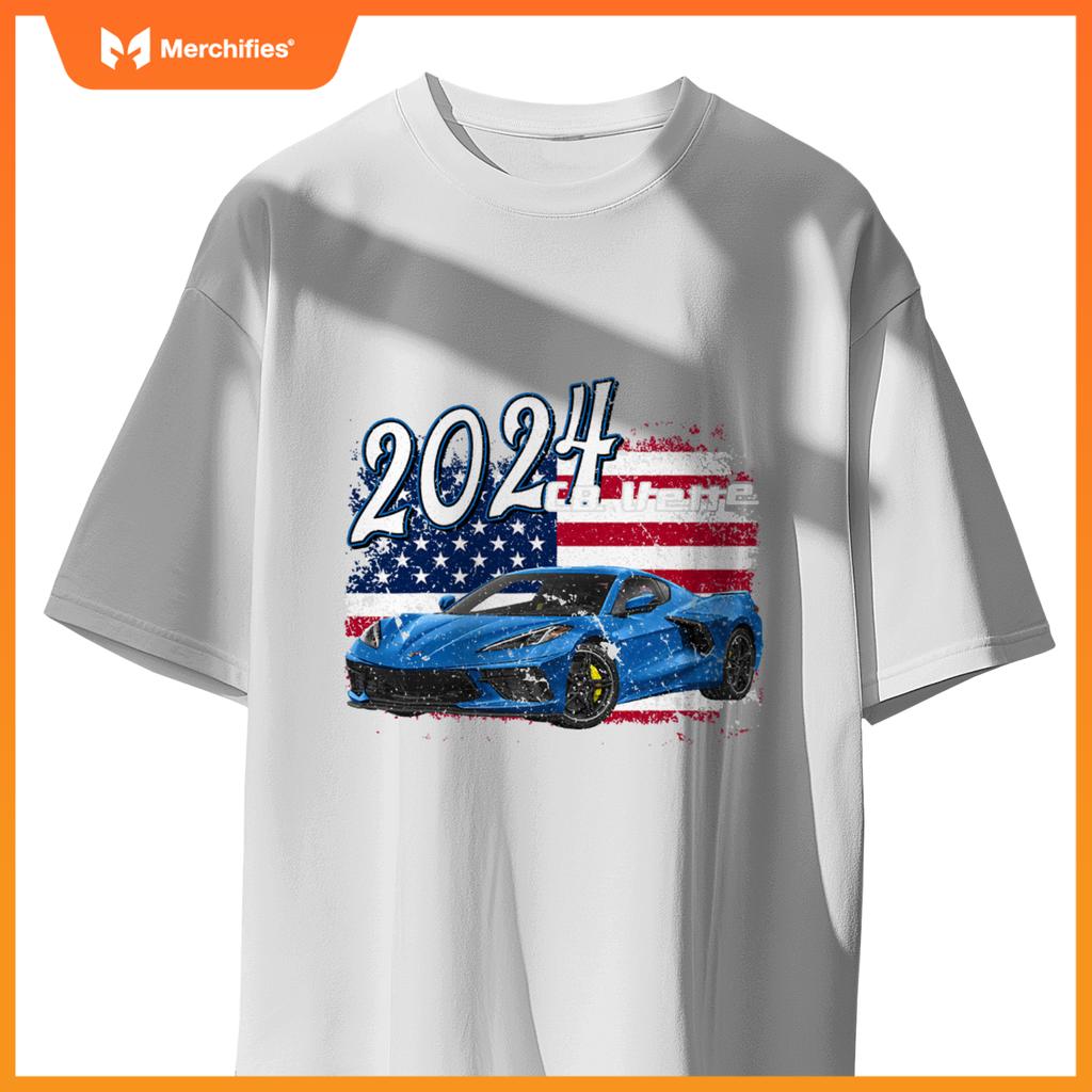 2024 24 C8 Z06 Zr1 Vette Stingray Blue Supercar Sports Car T-Shirt
