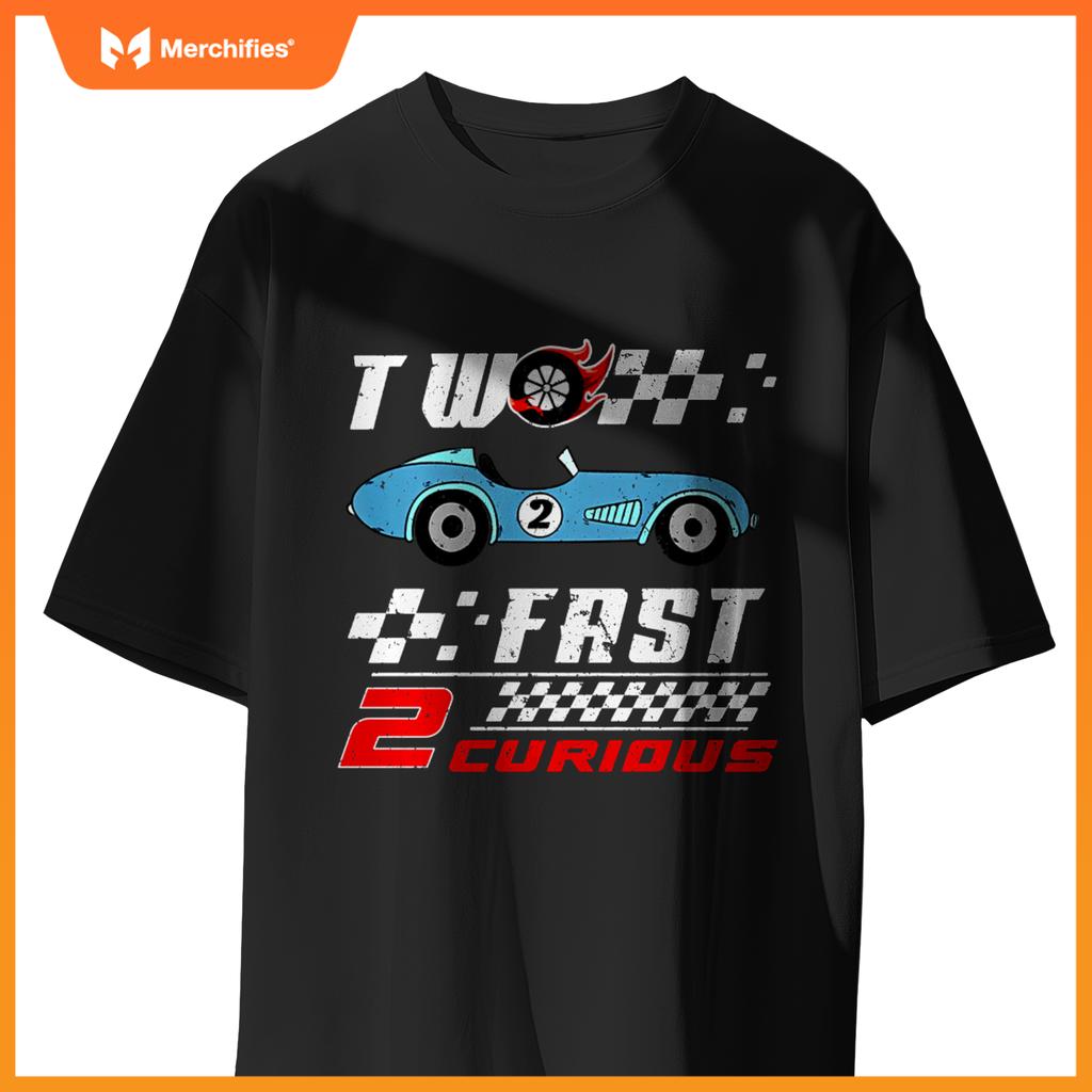 2nd Birthday Race Car Two Fast 2 Year Old Bday Boys Girls T-Shirt